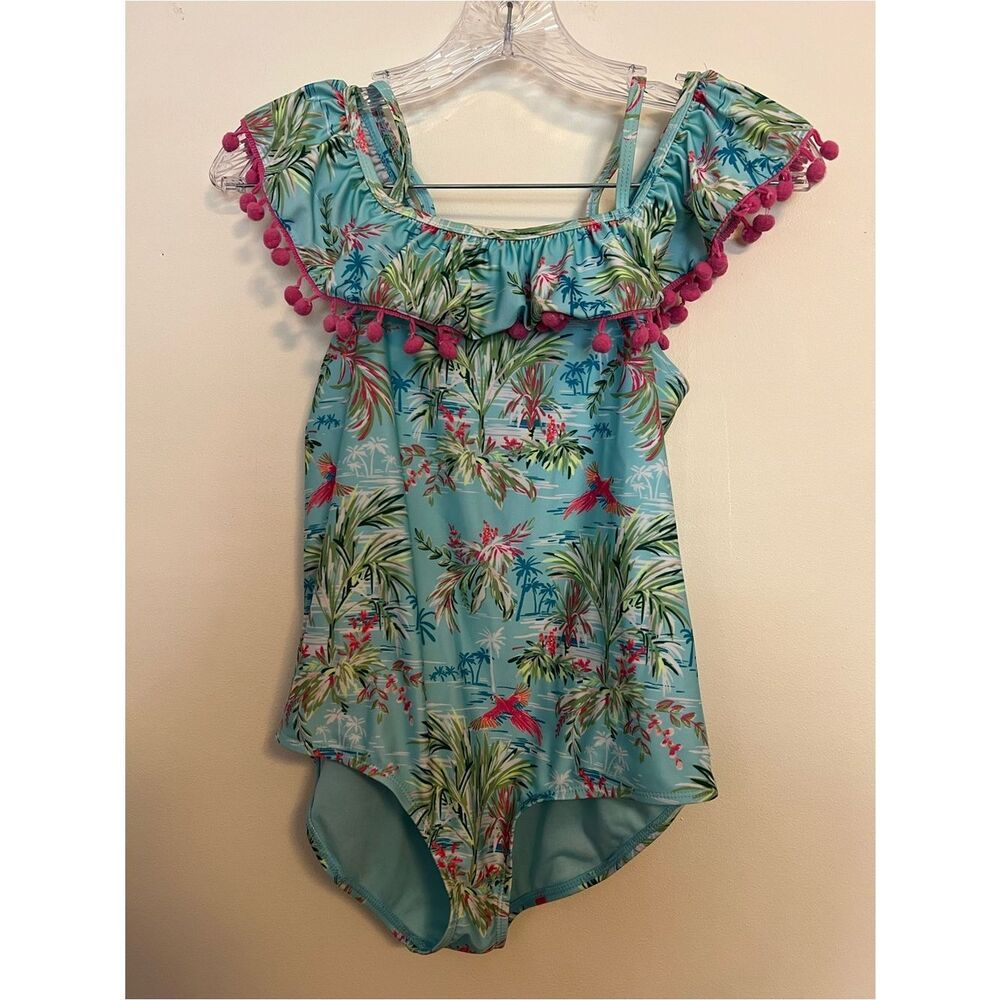 crown & ivy Kids Light Aqua Swim Top with Logo